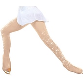 cheap Figure Skating Tights-Over The Boot Figure Skating Tights Women&#039;s Girls&#039; Ice Skating Outfits Bottoms Khaki Fleece Spandex High Elasticity Training Practice Competition Skating Wear Thermal Warm Handmade Crystal