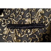 economico Blazer da uomo-Per uomo Giubbotto Giacca Strada Attività commerciale Tenere al caldo Traspirante Tasche Jacquard Autunno Inverno Floreale Streetwear Elegante Bavero a lancia Standard Cotone Standard Nero Bianco