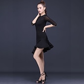 ieftine Ținute Dans Latin-Dans Latin Îmbrăcăminte de Sport Rochie Solid Pentru femei Antrenament Performanță Manșon Jumate Înalt Spandex