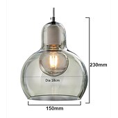 abordables Suspension-LED pendentif lumière personnalité simple grande ampoule lustre restaurant créatif barre lumineuse chambre lustre en verre à tête unique