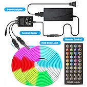 preiswerte Neon-LED-Beleuchtung-3~10m 9.8~32.8ft dc12v rgb wasserdichte led flexible neonseil streifen licht app musiksynchronisation funktioniert mit alexa google assistant für partydekoration