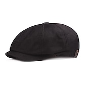 billiga Huvudbonader för herrar-Herr Basker Newsboy-keps Svart Khaki grön Linné 1920-talets mode Retro Formell Kontor Dagligen Enfärgad / vanlig färg Fritid