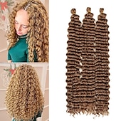 cheap Crochet Hair-22 Inch Ocean Wave Crochet Hair 3 packs Wave Deep Twist Braiding Hair Deep Ripple Crochet Synthetic Braids Hair Extension  22inch 3packs