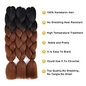 cheap Crochet Hair-Synthetic Braiding Hair Ombre Braids Hair Jumbo Braiding Hair Extensions for Box Twist Braiding 24inch 3packs