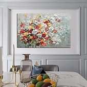 ieftine Picturi Florale/Botanice-pictură în ulei realizată manual pictată manual artă de perete mari dimensiuni abstracte flori simple decor decor pânză rulată fără cadru neîntins