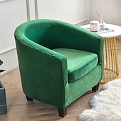 cheap Armchair Cover &amp; Armless Chair Cover-Velvet Club Chair Barrel Chair Slipcover Tub Chair Cover with Seat Cushion Cover Non Slip Furniture Protector Couch Cover with Elastic Bottom for Hotel Bar,Sage Green