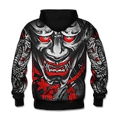 cheap Men&#039;s Fleece Hoodie-Men&#039;s Dragon Graphic Prints Hoodie Hoodies Sweatshirt Hoodie Long Sleeve Hooded Sweatshirt Hooded Sportswear 3D Print Casual Daily Sports Black Zipper Print Fall &amp; Winter Designer
