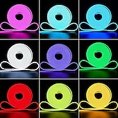 preiswerte Neon-LED-Beleuchtung-3~10m 9.8~32.8ft dc12v rgb wasserdichte led flexible neonseil streifen licht app musiksynchronisation funktioniert mit alexa google assistant für partydekoration