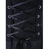 preiswerte Kleider-Gotische Lolita Cocktailkleid Vintage-Kleid Kurz Mini Kleid Steampunk Übergrössen Spitze Einfarbig A-Linie Kostüm Damen Fantasie Steampunk Karneval Maskerade Leistung Date Festival Teenager Erwachsene