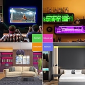 cheap WiFi&amp;Music Control-32.8ft 10m COB Bluetooth LED Smart Strip Lights Christmas Decor Music Sync RGB APP Color Changing for Bedroom Home TV Back Light DIY Décor