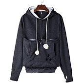 economico Felpe con cappuccio-felpe con cappuccio da donna a marsupio grande, pullover con orecchie da gatto carino, felpa con cappuccio per cani e gatti da compagnia blu scuro