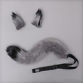 abordables Accessoires de coiffure-Ensemble de cosplay anime pour filles loups kawaii oreilles de renard pinces à cheveux coiffure queue en peluche pour fête de carnaval