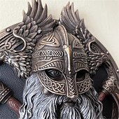 abordables sculptures murales-Viking berserker double hache décoration murale plaque décoration de maison décoration de jardin résine décoration de la maison artisanat