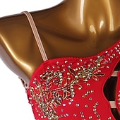 economico Abiti da Pattinaggio Artistico-Vestito da pattinaggio artistico Per donna Da ragazza Pattinaggio sul ghiaccio Vestiti Completi Bianco Blu marino scuro Rosso Floreale Scollatura posteriore Retato Elastene Elevata elasticità