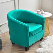 cheap Armchair Cover &amp; Armless Chair Cover-Velvet Club Chair Barrel Chair Slipcover Tub Chair Cover with Seat Cushion Cover Non Slip Furniture Protector Couch Cover with Elastic Bottom for Hotel Bar,Sage Green