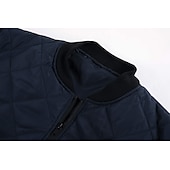 cheap Men&#039;s Downs &amp; Parkas-Men&#039;s Bomber Quilted Jacket Diamond Padded Jacket Winter Outdoor Chunky Varsity Flight Windproof Warm Trench Coat Top Quilted Seams Cotton Outwear Overcoat Full Zipper Camping Hiking Hunting Fishing