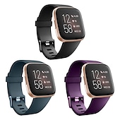 economico Cinturini per orologi Fitbit-3 pezzi Cinturino per orologio  per Fitbit Versa 2 / Versa Lite / Versa SE / Versa Silicone Sostituzione Cinghia Soffice Traspirante Cinturino sportivo Polsino