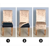 baratos Capa para Cadeira de Jantar-capas de cadeira de jantar de veludo pelúcia preto, capas protetoras de cadeira de encosto alto de elastano bordô capa de assento com elástico para sala de jantar, casamento
