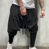 abordables pantalons décontractés-Homme Sarouel Pantalon Jogger Pantalon Pantalons décontractés Cordon Taille elastique Bouffant Couleur unie Respirable Poids Léger Toute la longueur Casual du quotidien Vêtement de rue Décontractées
