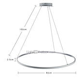 cheap Circle Design-60 80 cm LED Pendant Light Circle Design Unique Design Metal Painted Finishes Contemporary Modern 110-120V 220-240V ONLY DIMMABLE WITH REMOTE CONTROL