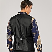 preiswerte Men&#039;s Vest-Herren Anzugweste Weste Formal Hochzeit Arbeit Karriere/ Zeremonie / Hochzeit Modisch 1920s Ganzjährig Polyester Einfarbig V Ausschnitt Schlank Wein Schwarz Weiß Marinenblau Weste