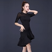 ieftine Ținute Dans Latin-Dans Latin Îmbrăcăminte de Sport Rochie Solid Pentru femei Antrenament Performanță Manșon Jumate Înalt Spandex