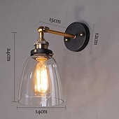 levne Nástěnné svícny-25,5 cm led nástěnné světlo s jednoduchým designem rustikální / nástěnné nástěnné lampy kovové retro industriální nástěnné svítidla vstupní a mudroom skleněné světlo vintage průmyslové 110-120v