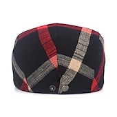 economico Cappelli da uomo-Per uomo Cappello basco Nero Rosso Cotone Bicolore La moda degli anni &#039;20 Informale Esterno Esterno Giornaliero A quadri Protezione solare Comfort Caldo Traspirante