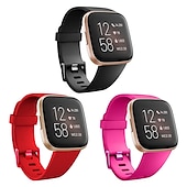 economico Cinturini per orologi Fitbit-3 pezzi Cinturino per orologio  per Fitbit Versa 2 / Versa Lite / Versa SE / Versa Silicone Sostituzione Cinghia Soffice Traspirante Cinturino sportivo Polsino