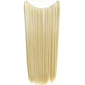 cheap Synthetic  Extensions-24inch 50grams 100grams Synthetic Hair Extension Gradual Color Brown Gray Blonde String Halo Hairpieces Extensions