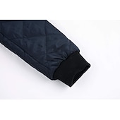 cheap Men&#039;s Downs &amp; Parkas-Men&#039;s Bomber Quilted Jacket Diamond Padded Jacket Winter Outdoor Chunky Varsity Flight Windproof Warm Trench Coat Top Quilted Seams Cotton Outwear Overcoat Full Zipper Camping Hiking Hunting Fishing