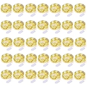 baratos Alimentado por Pilha-100 unidades de luzes de natal de fadas operadas por bateria de 7 pés 20 led à prova d &#039;água mini luzes de corda do firefly com fio de prata flexível para peças centrais de casamento pote de pedreiro