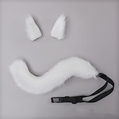 abordables Accessoires de coiffure-Ensemble de cosplay anime pour filles loups kawaii oreilles de renard pinces à cheveux coiffure queue en peluche pour fête de carnaval