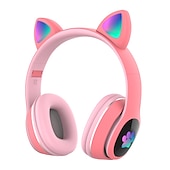 economico Cuffie on-ear e over-ear-Cuffie LED L400 Flash Con Orecchie di Gatto Carine Con Microfono Auricolare Bluetooth Over-Ear Cuffie Wireless per Gioco Musicale