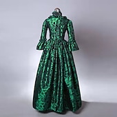 preiswerte Kleider-Rokoko Viktorianisch Cocktailkleid Lange Länge Kleid Partykostüm Maskerade Übergröße Normal Gedicht Übergrössen Ballkleid Kostüm Damen königlich Party Abschlussball Karneval von Venedig Kleid