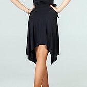 cheap Latin Dancewear-Latin Dance Skirts Pure Color Women&#039;s Training Performance High Spandex Women&#039;s Daily Skirts