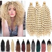 abordables Crocheter les cheveux-crochet cheveux bouclés vague d&#039;eau crochet cheveux bouclés tressage cheveux bouclés crochet cheveux pour les femmes noires marlybob crochet cheveux 14 pouces 14 pouces 3 packs