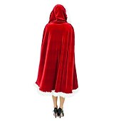 levne Kostýmy-vánoční červený samet s kapucí pláštěnka sexy santa cosplay vánoční kostýmy ženy karnevalový večírek klubové oblečení zimní teplý župan kabát