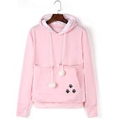 economico Felpe con cappuccio-felpe con cappuccio da donna a marsupio grande, pullover con orecchie da gatto carino, felpa con cappuccio per cani e gatti da compagnia blu scuro