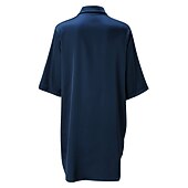 женская пижама ночная рубашка платье pjs чистый цвет мода простой комфорт вечеринка дом кровать атлас v-образный вырез половина рукава лето весна Недорогие Женские ночные рубашки и сорочки-женская пижама ночная рубашка платье pjs чистый цвет мода простой комфорт вечеринка дом кровать атлас v-образный вырез половина рукава лето весна