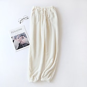 preiswerte Damen Schlafoberteile und -unterteile-Damen Pyjamahose Pjs reine Farbe schlichter Plüsch Komfort Zuhause Alltagsbett Fleece Geschenk lange Hose elastische Taille Herbst Winter Home Outfits