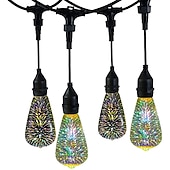 baratos Lâmpadas Filamento de LED-6 peças 3 peças 1 peça lâmpada 3d de fogos de artifício st64 lâmpada led 5w e27 e26 rgb fada estrela brilho decoração lâmpada festa lâmpada de vitral ac220v ac120v