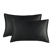 cheap Sheets &amp; Pillowcase-Set of 2 Pcs Silk Satin Pillowcase for Hair and Skin Slip, Pillow Cases for Standard/Queen/King Size - Satin Cooling Pillow Covers with Envelope Closure Suit