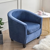 cheap Armchair Cover &amp; Armless Chair Cover-Velvet Club Chair Barrel Chair Slipcover Tub Chair Cover with Seat Cushion Cover Non Slip Furniture Protector Couch Cover with Elastic Bottom for Hotel Bar,Sage Green