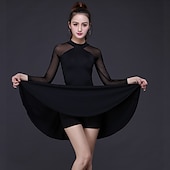 ieftine Ținute Dans Latin-Dans Latin Îmbrăcăminte de Sport Leotard / Onesie Solid Despicare Pentru femei Antrenament Performanță Manșon Lung Înalt Spandex