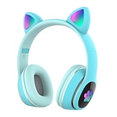 economico Cuffie on-ear e over-ear-Cuffie LED L400 Flash Con Orecchie di Gatto Carine Con Microfono Auricolare Bluetooth Over-Ear Cuffie Wireless per Gioco Musicale