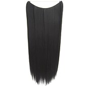cheap Synthetic  Extensions-24inch 50grams 100grams Synthetic Hair Extension Gradual Color Brown Gray Blonde String Halo Hairpieces Extensions
