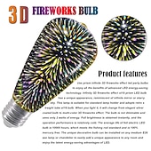 baratos Lâmpadas Filamento de LED-6 peças 3 peças 1 peça lâmpada 3d de fogos de artifício st64 lâmpada led 5w e27 e26 rgb fada estrela brilho decoração lâmpada festa lâmpada de vitral ac220v ac120v