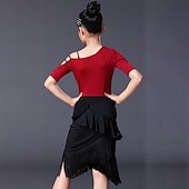 economico Abbigliamento danza per bambini-Abbigliamento da ballo per bambini Gonne Nappa Traforato Colore Puro Da ragazza Prestazioni Addestramento Manica corta Elastene