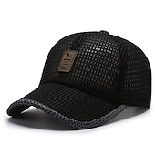 baratos Boné de beisebol masculino-Boné de beisebol masculino boné de caminhoneiro unissex verão respirável chapéu de malha cheia preto azul marinho carta fitness resistente a ultravioleta esportes ao ar livre